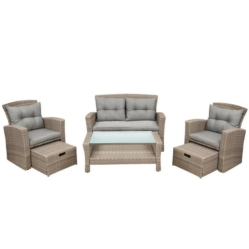 Canapé Sectionnel, Extérieur, Gris, Salon Sièges modulaires, Canapés d'extérieur