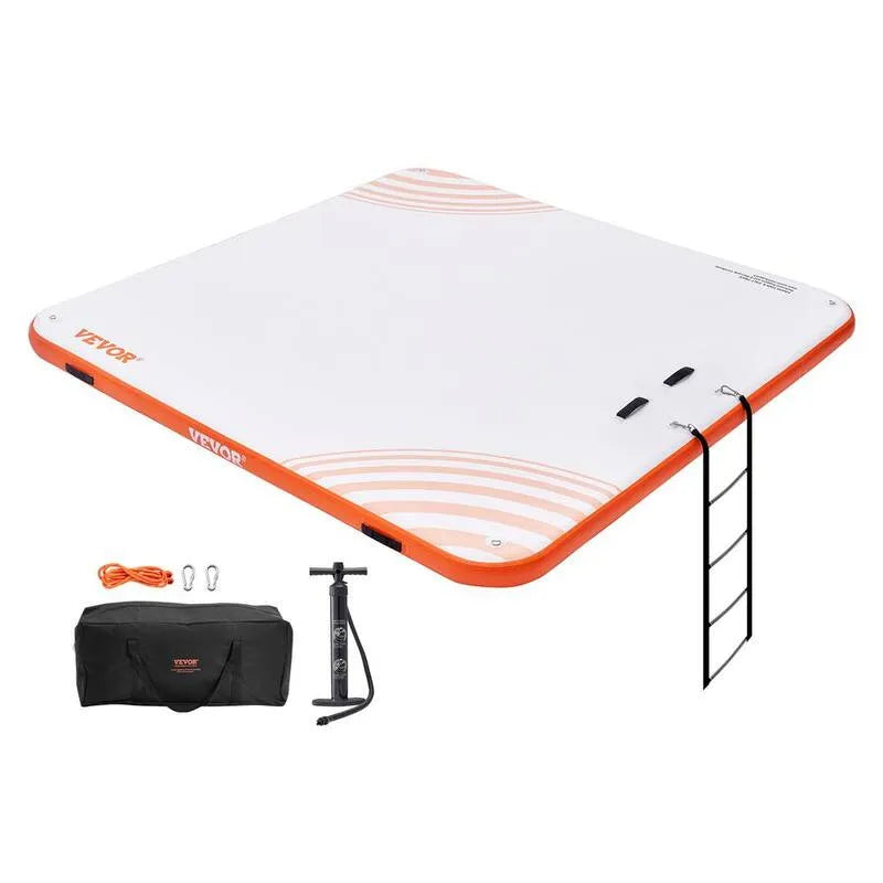 Dock flottant 7 pieds, plate-forme de quai gonflable Non-dérapant d'eau flottante dock Mat plate-forme flottante, 7 ft