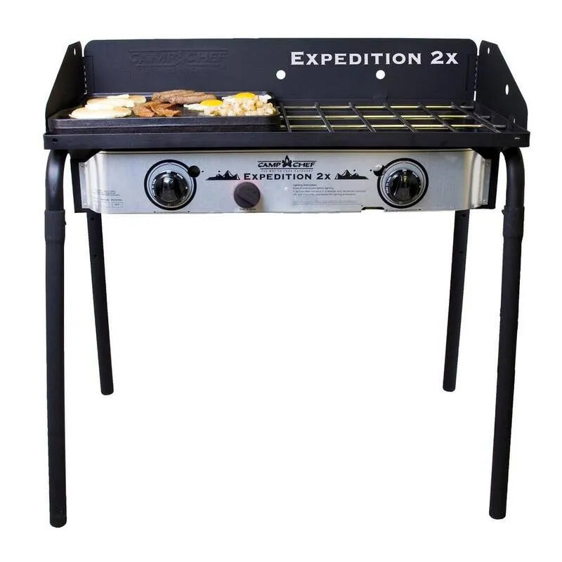 Grille à gaz de propane de combustion 2-Burner, 2X 2, Propane liquide, Expédition, Argent