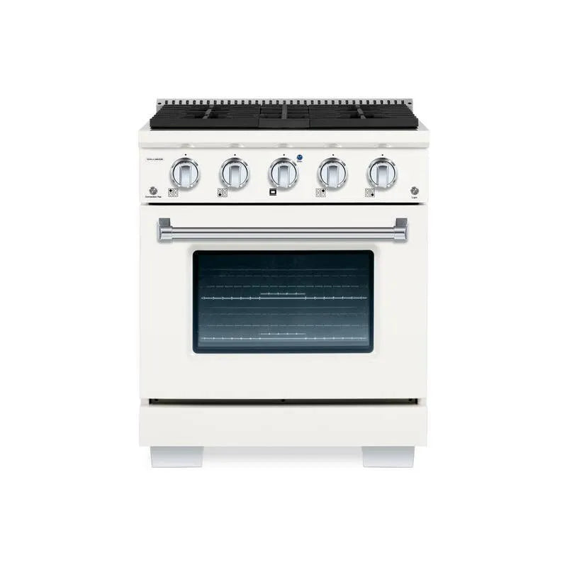 Gamme de gaz BOLD 30, 4. 2 Cu. Ft, 4 brûleurs, appareil de cuisson au gaz avec la configuration du brûleur, blanc, 4.2 Cu. Ft, Cuisinières à gaz à four simple