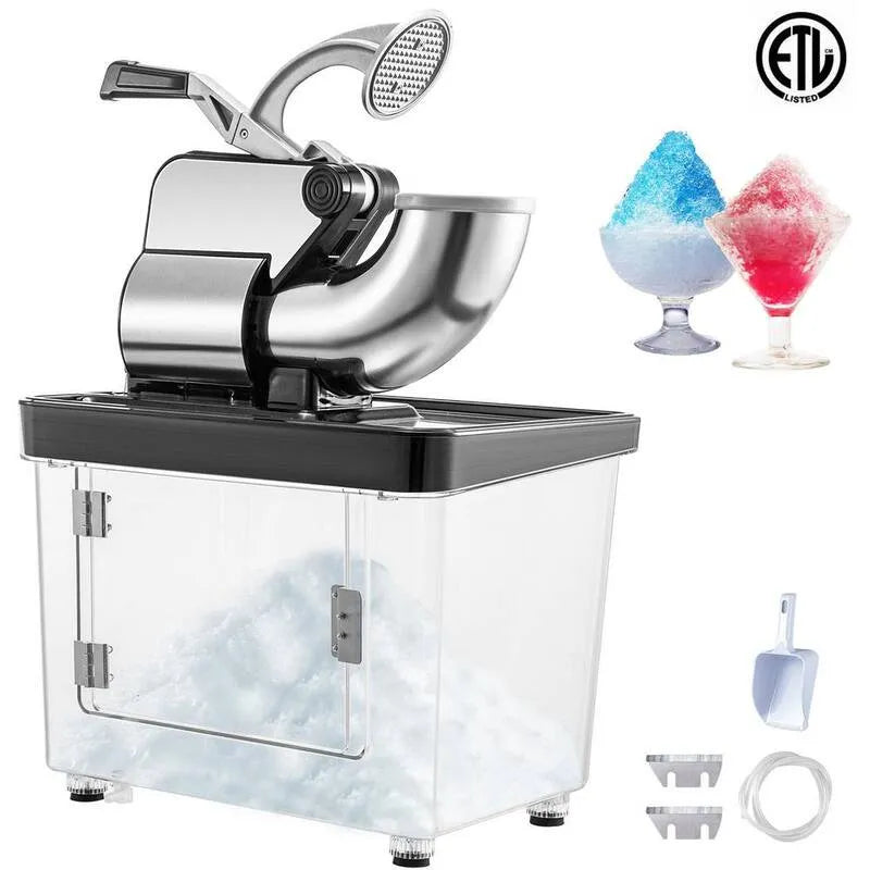 Machine à cône de neige noire H 300W, 1150 oz, 110V, acier inoxydable, conception commerciale