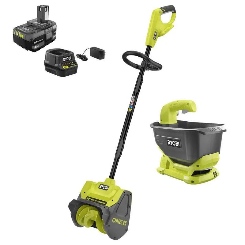 RYOBI, sans fil Design, sans fil de neige électrique avec épandeur de sel, 10 in, 4.0 Ah