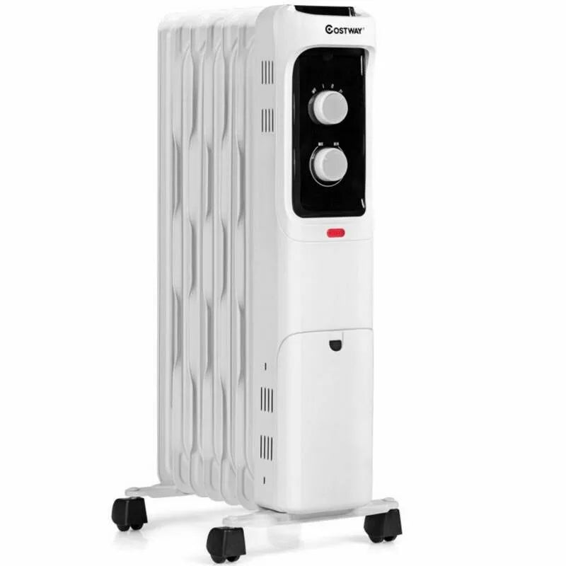 Thermostat intelligent, 1500W, conception compacte portable, réglages de chaleur réglables, 4 roues et poignée