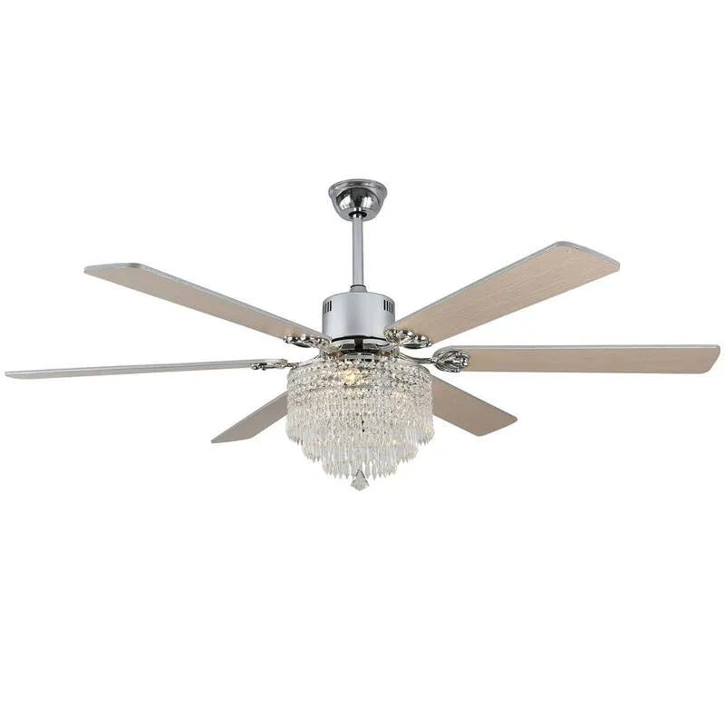 Ventilateur de plafond, 65 po., Intérieur, réversible, avec télécommande, Chrome, Ventilateur de plafond réversible avec télécommande, 65 in