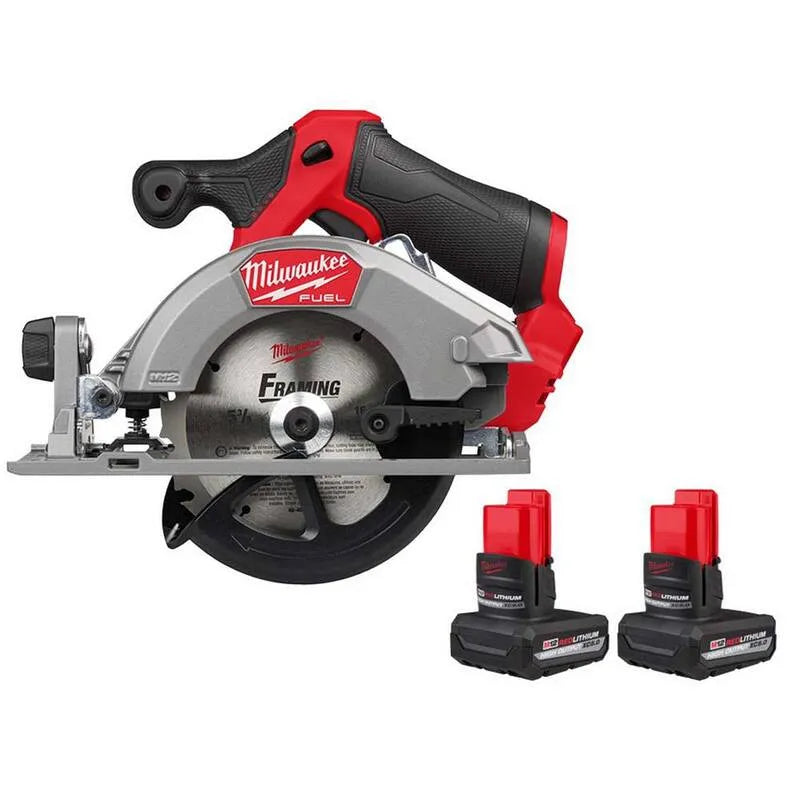 Milwaukee M12XC, 12V, 5-3/8 po, conception sans fil, scie circulaire sans fil avec batterie M12XC haute puissance 5 Ah, sans brosse, 8 in
