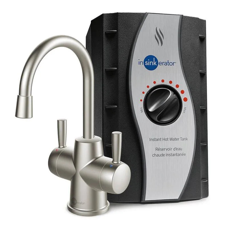 Distributeur d'eau chaude et froide InSinkErator HOT250, robinet nickel satiné 8,21 po, HC250SN-SS