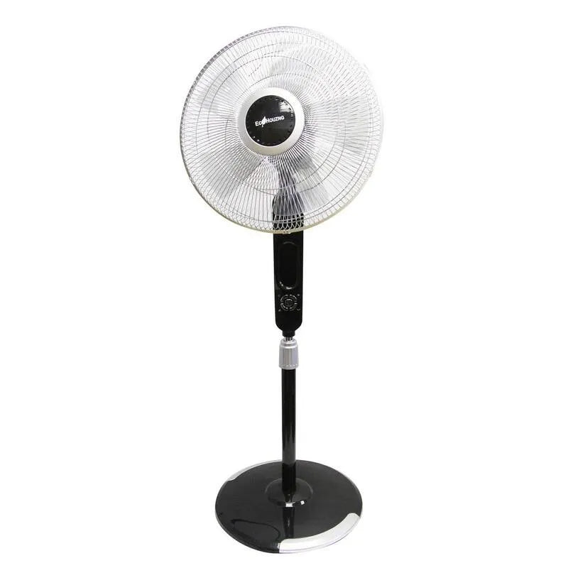 Panneau tactile 16 pouces Fan de piédestal oscillant noir, commandes tactiles, 16 inch
