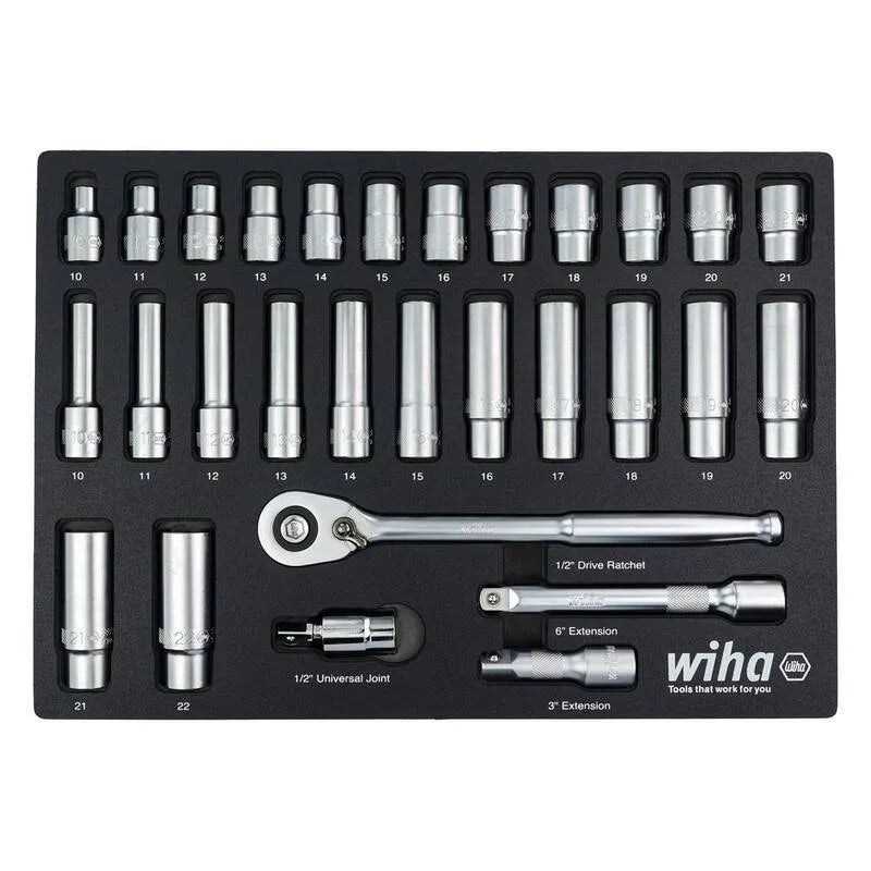 Set de bac à chaussettes profonde 29 pièces, 1/2 po, Drive Professional Standard et, 2 in