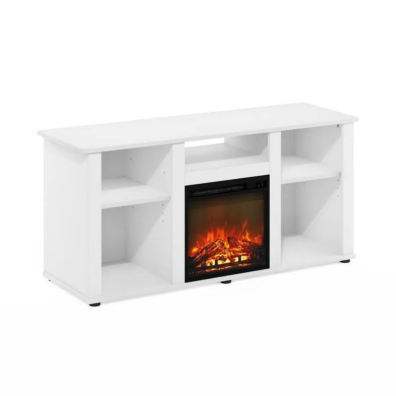 Wood Smart Electric Cheminée TV Stand, 47. 24 po, Jensen 47. 24 po, Blanc, 47.24 in