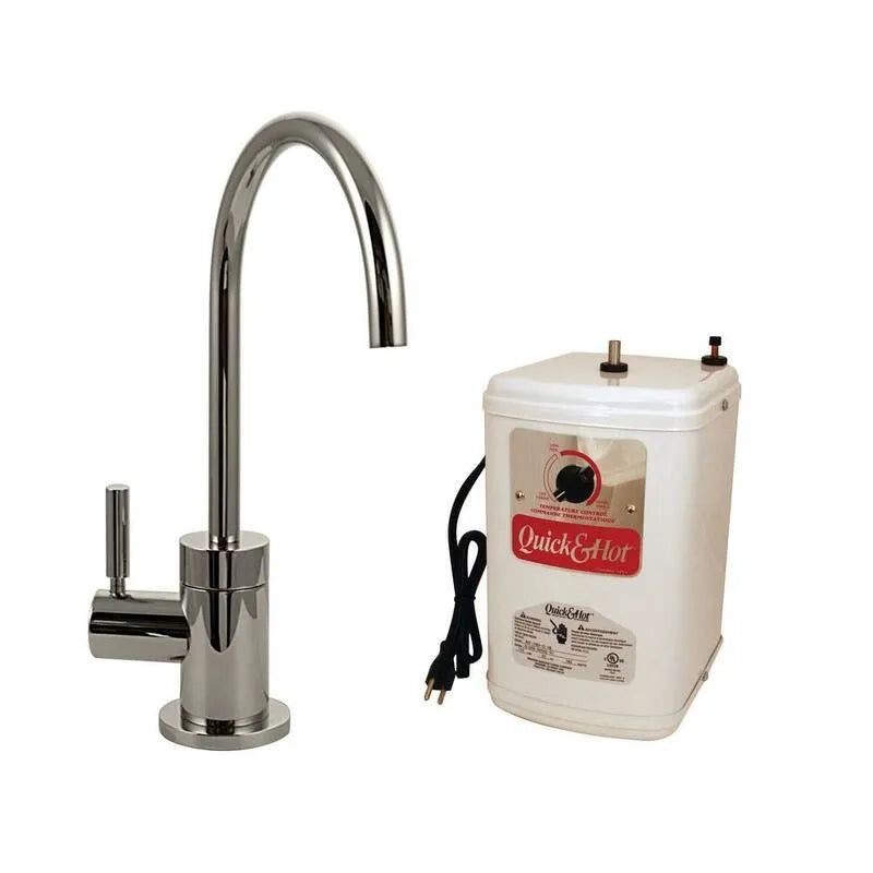 Poignée de levier Distributeur d'eau chaude 1-Lever, fonction de chaleur, 9, 5 po, nickel poli, 9.5 in