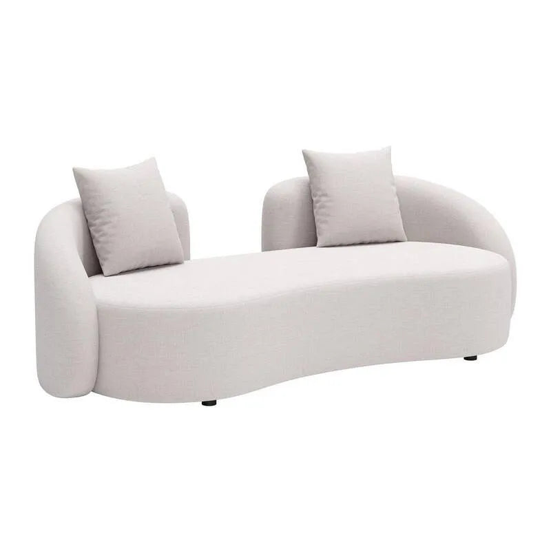 Isles noir Cadre en aluminium Chaise d'amour extérieur avec coussins beiges, ensoleillé
