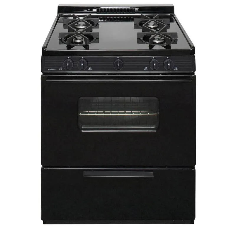 Gamme de gaz, 30 po, 3, 91 pi, Appareil de cuisson au gaz avec la configuration du brûleur, noir, 30 in, 3.91 cu. ft, Cuisinières à gaz à four simple