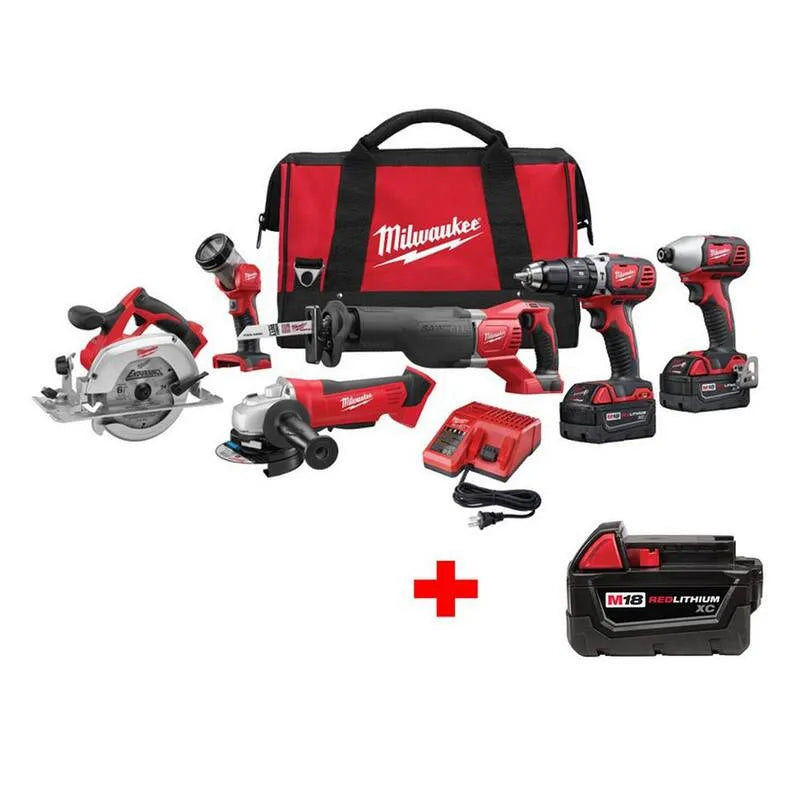 6-outil Milwaukee Kit de combo sans fil Lithium-Ion, 18V, sans fil, M18, 3. 0Ah, 3.0Ah