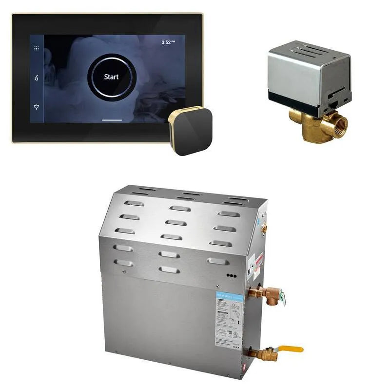 Générateur, 10000 W, 10 kW, Groupe générateur de douche à vapeur avec iSteamX commande en laiton satiné noir, Brass satiné noir, Générateurs de vapeur pour douche
