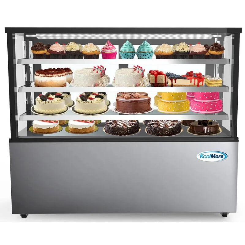 71 po, acier inoxydable, 71 po, 30 pi. Réfrigéré Boîte d'affichage de boulangerie Verre, 71 in, 30 cu.ft