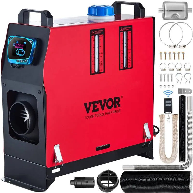 12-Volt, 27297 BTU, 1000 Watt Diesel Air Heater Muffler avec interrupteur LCD Diesel Heater, 8,000 Watt