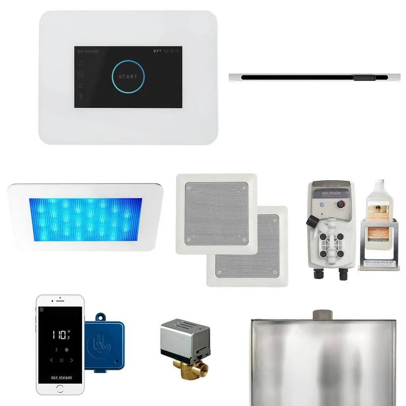 Kit de contrôle de générateur de vapeur Chrome poli, iDream, Blanc, Générateurs de vapeur pour douche