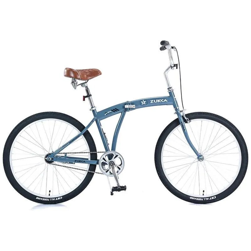 26 po, 26 po. Vélos pliants pour croiseur de plage avec une seule vitesse et cadre en acier au carbone pour les hommes et les femmes et #x27; s en bleu, 26 in