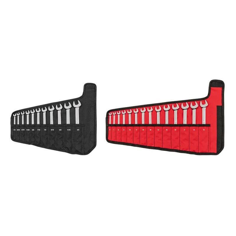 25 pièces Ensemble de clés combinées Mm 25 pièces, 4 po, 19 mm, 1/4-3/4 po., 4 in, Noir, Ensembles de clés