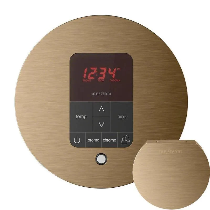 Plus Contrôle de douche à vapeur ronde en bronze brossé, iTempo