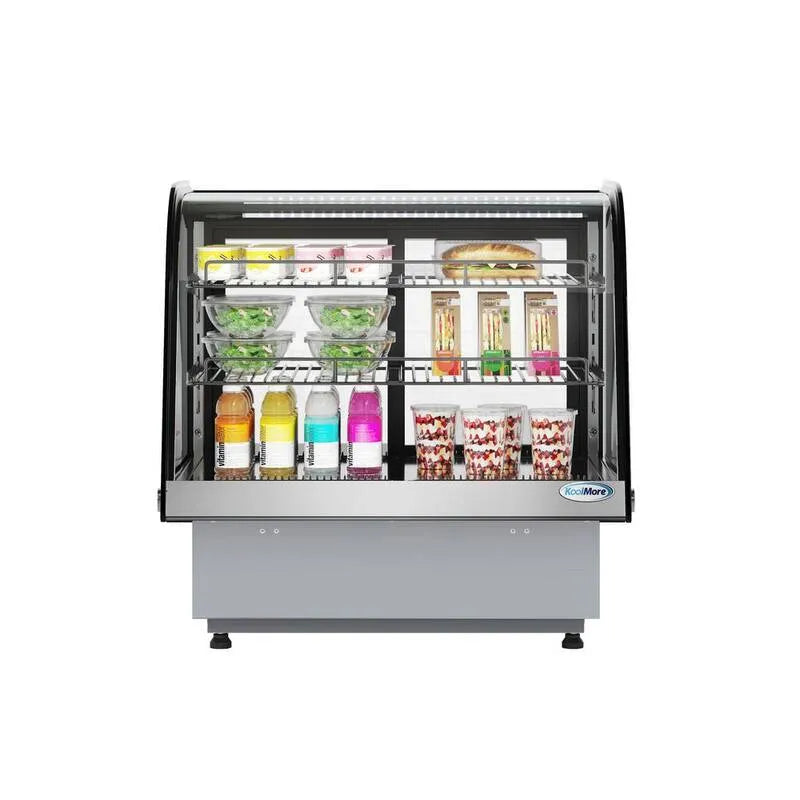 15 pi, 27, 5 po. Réfrigérateur d'affichage de comptoir en noir, 27.5 in, 15 cu. ft