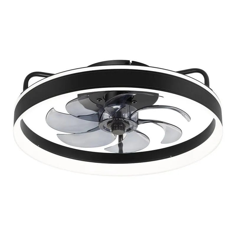 Ventilateur de plafond, 20 po, intérieur, noir, à distance contrôlée, 20 in, Ventilateurs de plafond avec éclairage