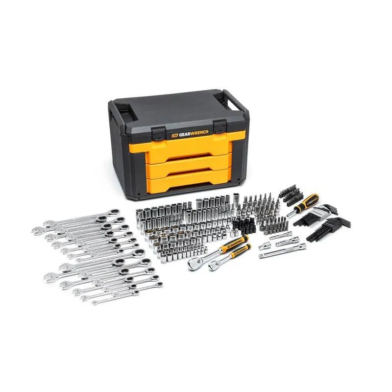 232 pièces Jeu d'outils de mécanique métrique 90-Tooth, 1/4 po, 8 po, 232 po, 4 in, 8 in