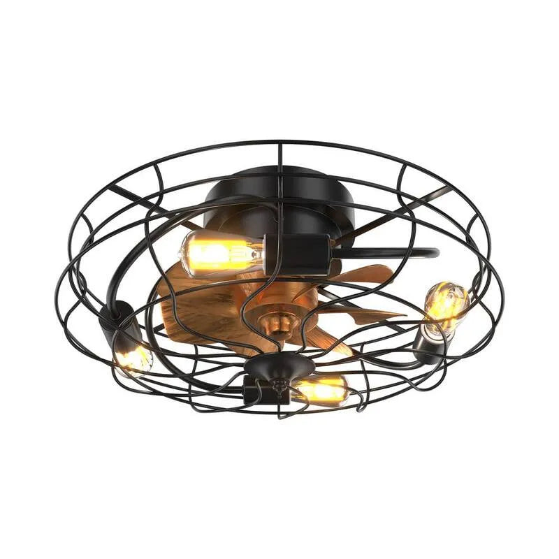 Ventilateur de plafond E26, 20 po, Télécommande, Moteur DC, Mont Flush, Intérieur, Réversible, avec Télécommande, Noir, 20 in