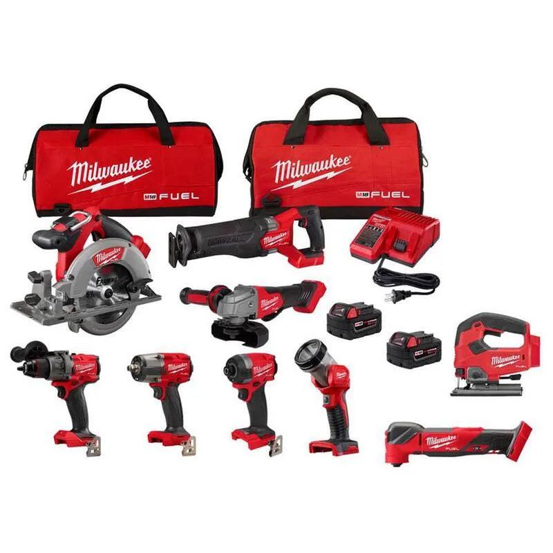 7-outil Milwaukee 7-Outil Lithium-Ion Combo sans fil, 18V, sans fil design, avec multi-outil et scie à glissière, M18, 5.0 Ah