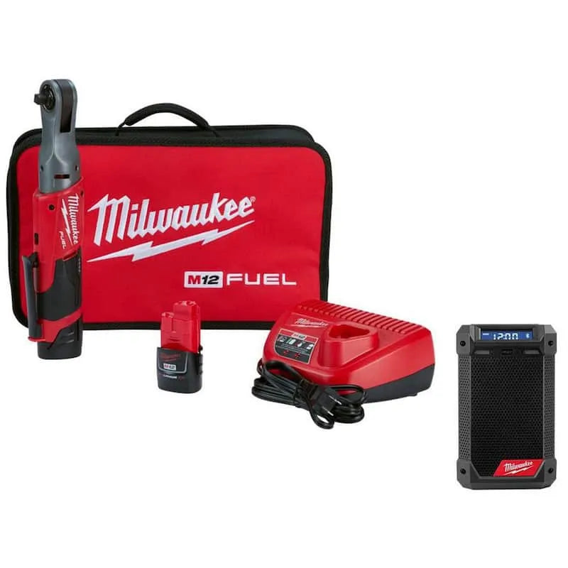 Kit de cliquet Milwaukee FUEL 12V M12, sans fil, 3/8 po, Bluetooth, sans brosse, 8 in