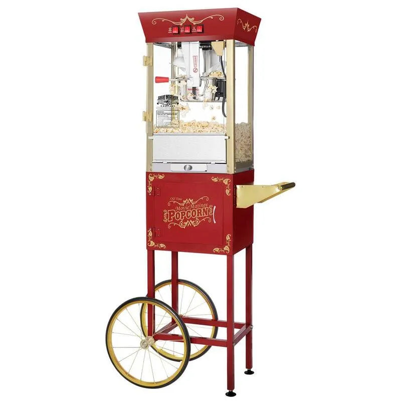 Machine avec chariot, film de maman 8 oz., Rouge antique, Machines à poncorn