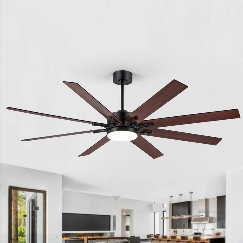 Ventilateur de plafond, télécommande, 68 po, intérieur, noir, à distance, 68 in