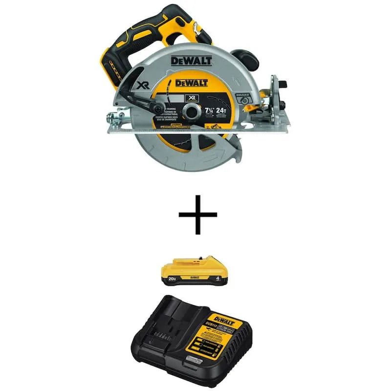 DEWALT 4. 0Ah, 20V, 7-1/4 po, 12V, conception sans fil, conception portable compacte, scie circulaire, sans brosse, 4 in, 4.0Ah