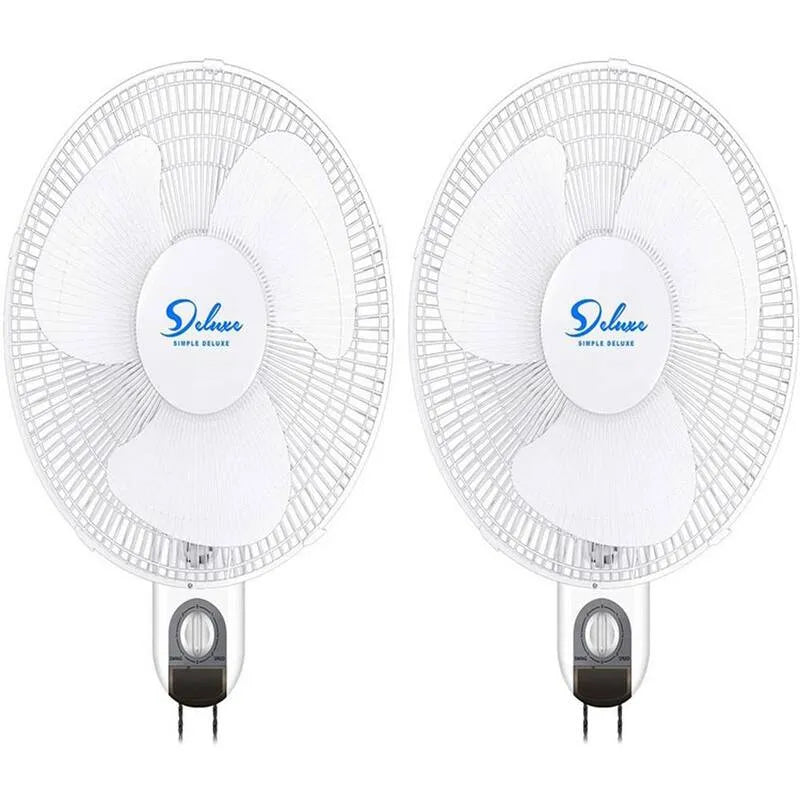 2 Pack 16 po, réglable, intérieur, mural-montable ventilateur mural intérieur blanc avec inclinaison réglable et opération silencieuse oscillant, 16 in
