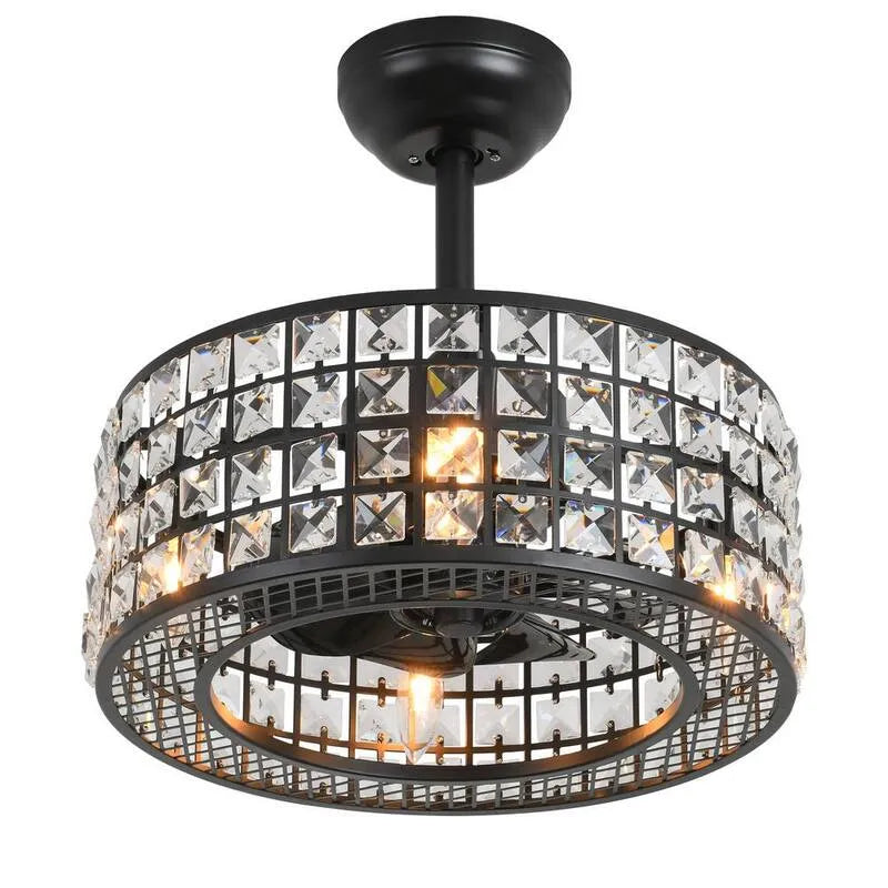 Ventilateur de plafond, 17 po, intérieur, noir, à distance contrôlée, 17 in
