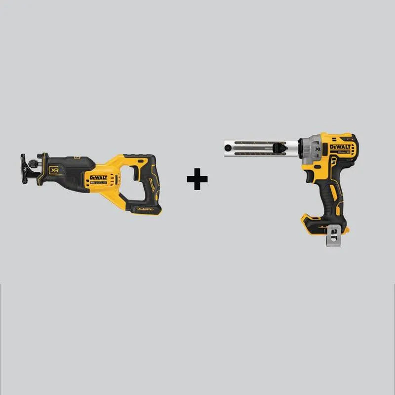 DEWALT, 20V, conception sans fil, outils uniquement, 20V MAX XR sans fil scie à mouvement alternatif et 20V MAX XR sans fil de câble