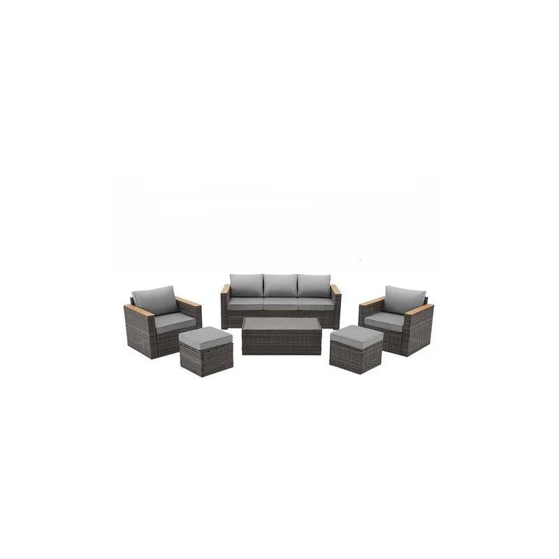 Canapé Sectionnel, Extérieur, Patio, Gris, Salon Sièges modulaires, Canapés d'extérieur