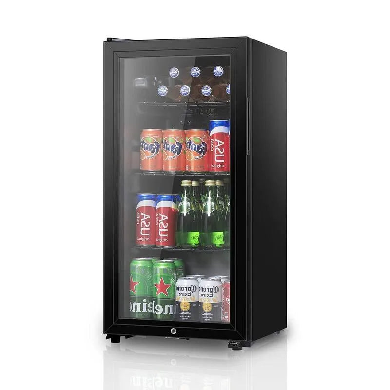 15, 75 po., 15, 75 po. Refroidisseur à une seule zone en noir avec porte double en verre et étagère réglable, 15.75 in