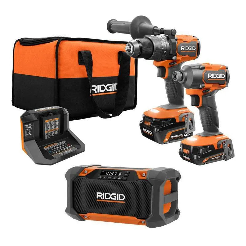 2-outil RIDGID Combo sans fil, 18V Combo sans fil, Orange, Kits d'outils électroportatifs