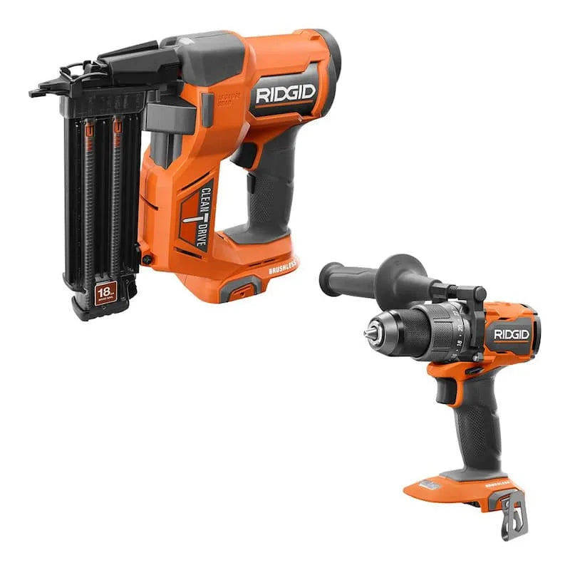 RIDGID 18-Gauge, 18V, 2-1/8 po, 2 po, Outils seulement, Forage/conducteur, Conception sans fil, Sans brosse, 8 in, 2 in