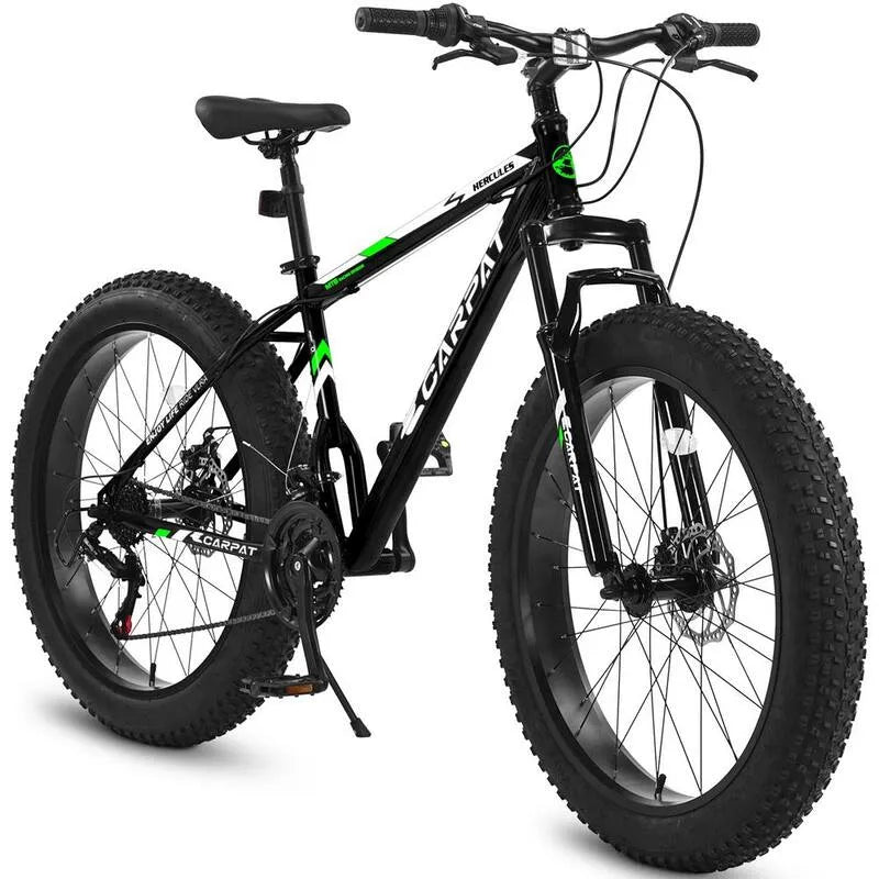 21-vitesses, noir Full Shimano 21-vitesses Mountain Bike Fat Tire Bike Adulte/Jeune, 26 po., 26 in