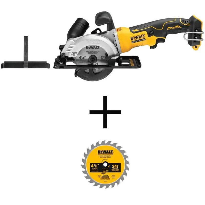 DEWALT 24-Tooth, sans fil design, 20V, 4-1/2 po, 24-Tooth Scie circulaire, outils seulement, sans brosse, 2 in