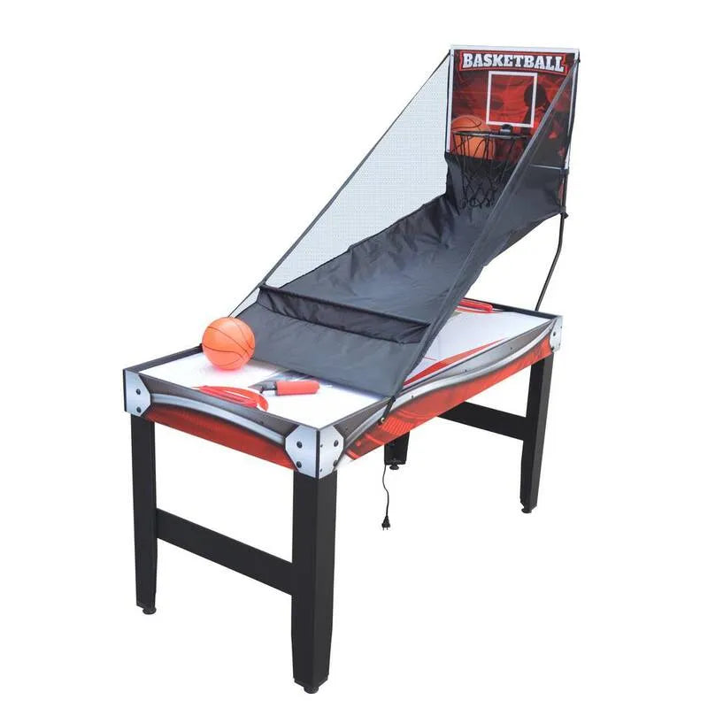 Hathaway, 4-in-1 54 in. Table multi-jeux Scout 4 en 1 avec basketball, hockey aérien, tennis de table et planche à éradie sèche, Gris, Tables de jeux de combinaison