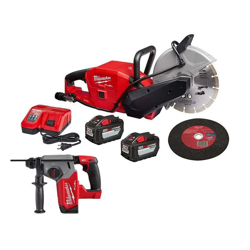 Milwaukee KEY 18V M18 Kit de scie coupée, 9 po, 12. 0Ah Batteries et chargeur et marteau rotatif, sans fil, sans brosse, 9 in