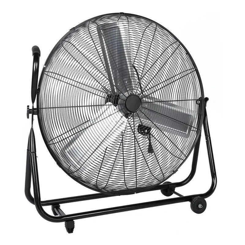 30 po, 30 po 3 de Vitesses Ventilateur de sol industriel en noir avec Tilt réglable à 360°, 30 in