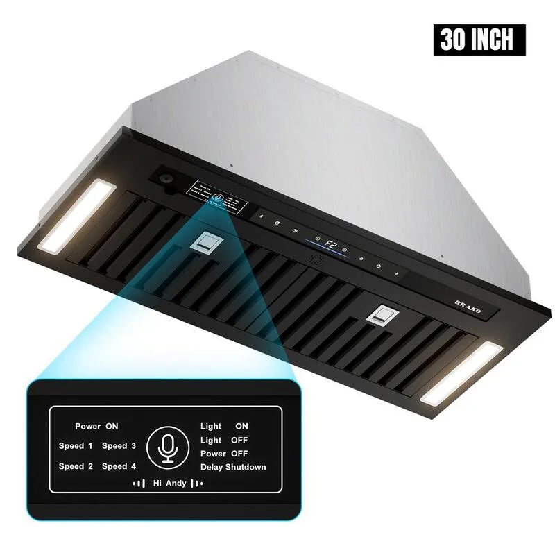Hotte aspirante, Hotte de série, 900 CFM, 30 po, Acier inoxydable, Installation intégrée, 30 in, Hottes à portée de bras