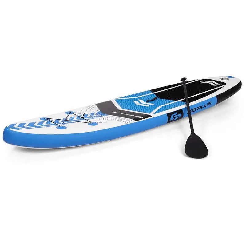 Costway, 126 po. Support gonflable haut Paddle Board SUP avec sac de transport Paddle en aluminium, Bleu, Paddleboards debout, 126 in