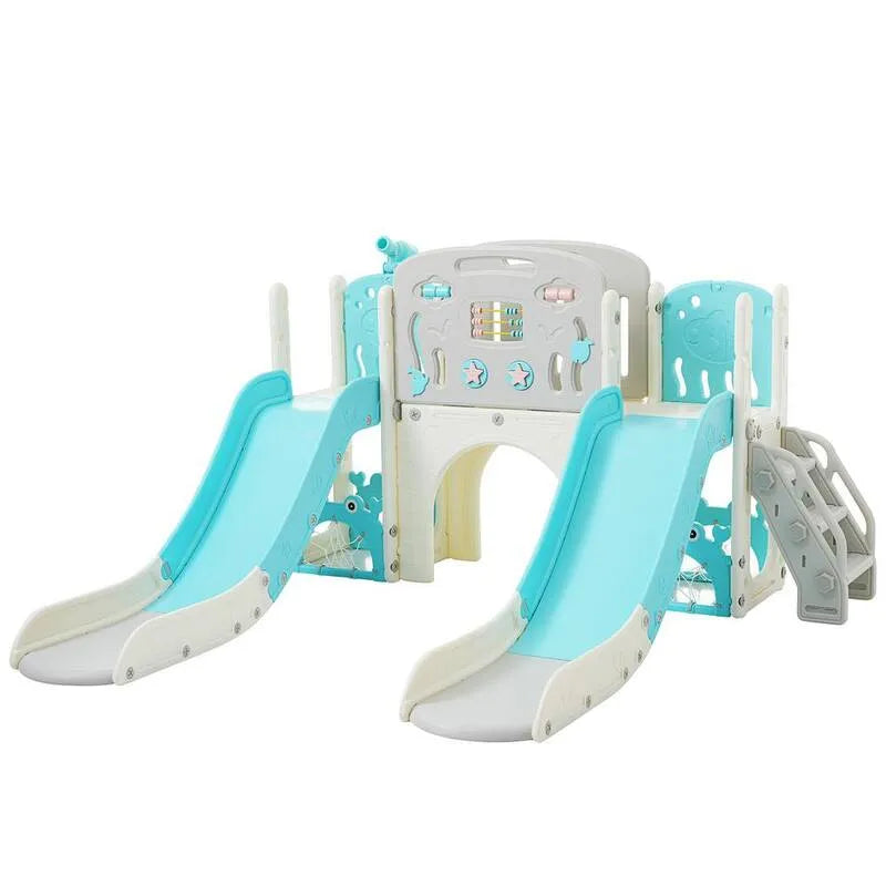 et Telecope, Intérieur, Extérieur, Bleu HDPE Intérieur et Extérieur Playset avec Double Diapositive
