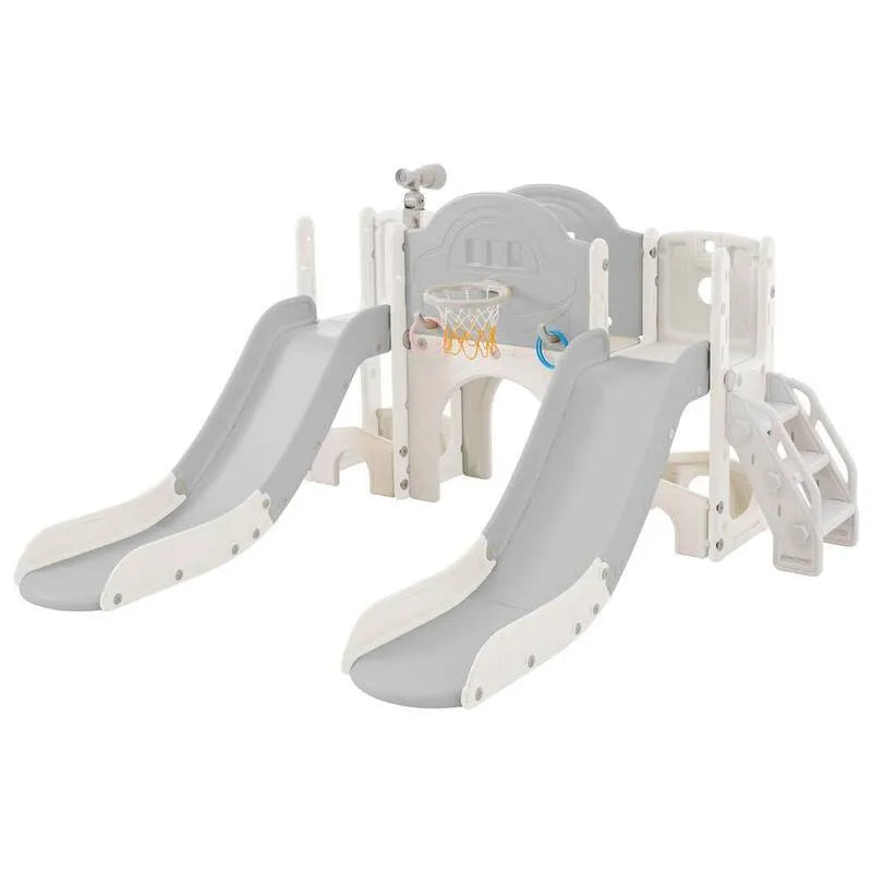 et Basketball Hoop, gris et blanc HDPE intérieur et extérieur Playset Petit Enfant