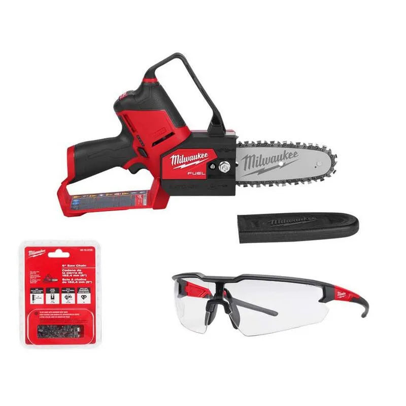Milwaukee FUEL 6 M12 Chainière, 6 po, 12V, Chaîne et verres de sécurité transparents, sans brosse, 6 in